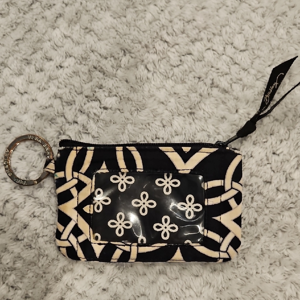 Vera Bradley Black and Cream Geometric Wristlet